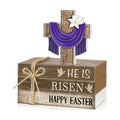 4 Pcs Table Decorations Tiered Tray Decorations Mini Wooden Books Signs for Office Shelf Classroom Tabletop Bookshelf(Easter)