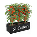 Tomato Cage with 3 Compartment 51 Gallon Grow Bag - 47" L × 15.7" W × 45" H Heavy Duty Square Tomato Planter Trellis