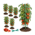 6-Pack 48'' (4ft) Tomato Cages & Trellis – Outdoor Garden Adjustable Plant Support & Stakes for Home Gardeners, Raised