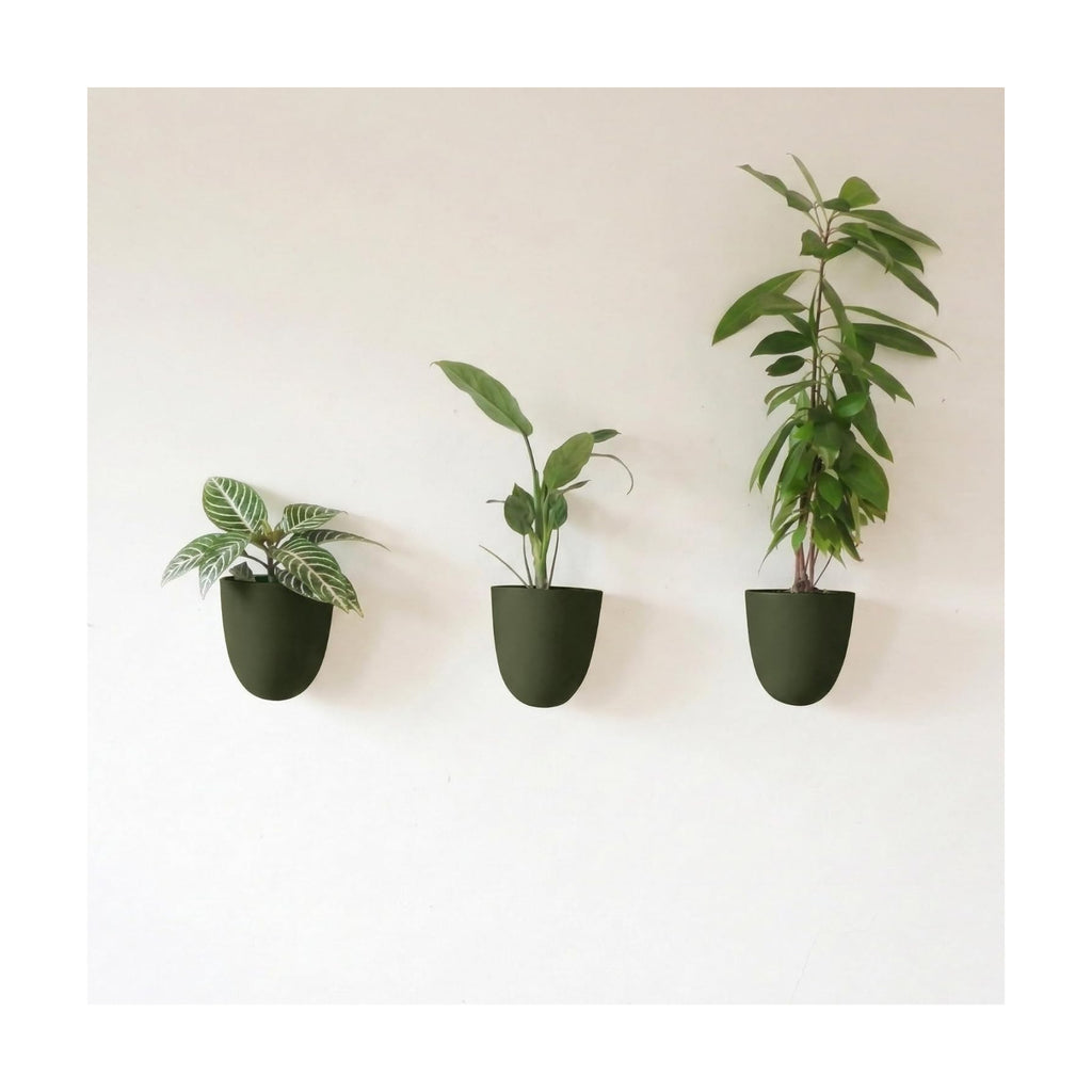 Make Good PlantPod Luxe Self-Watering Wall Planters (Set of 3, Forest Green) - Easy to Water and Install - Lightweight - Design Your Own Vertical Garden - Wall Planters for Indoor Plants