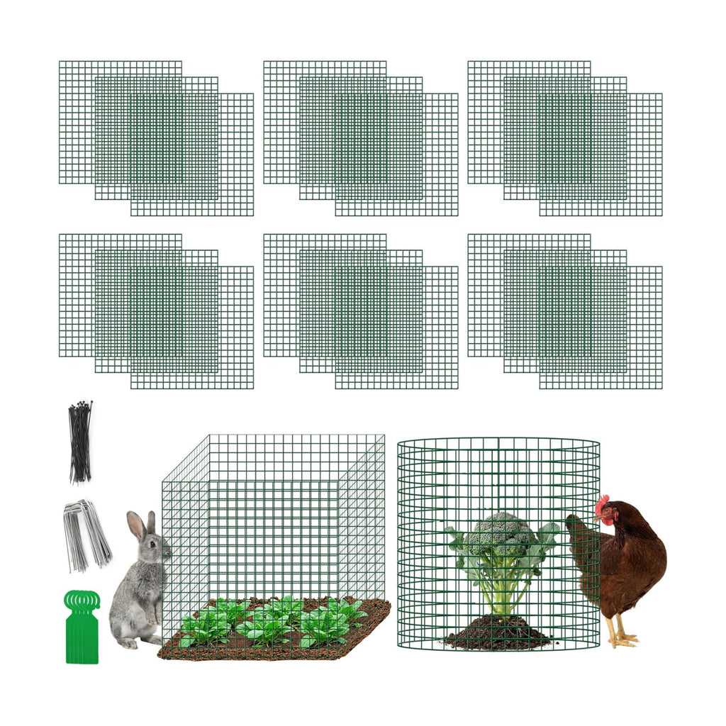Plant Protectors from Animals - DIY Reusable Plant Cages for Outdoor Plants, Square Mesh Plant Covers Kits, 12"x12"