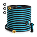 100FT Non-Expandable Garden Hose, Flexible Water Hose with Spray Nozzle, Kink-Resistant, Leakproof 3/4" Brass