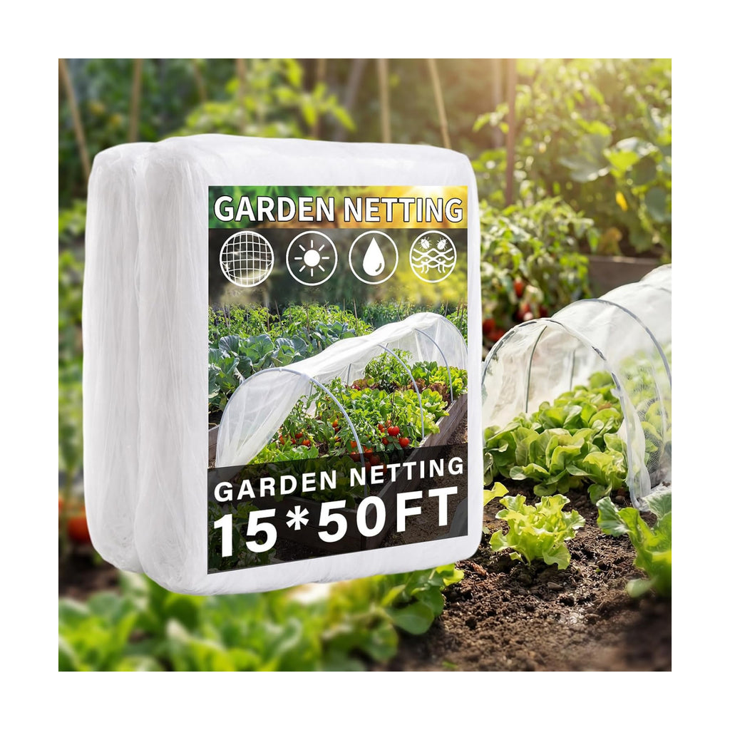 1 Pcs Garden Insect Netting Mesh, White Ultra Fine, 15 X 50 Ft | Pest Barrier for Vegetables, Large Fruits Tree Net