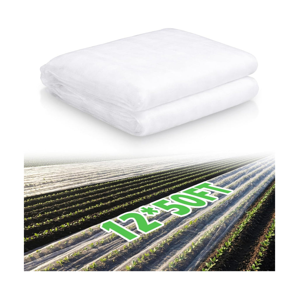 1 Pcs Garden Insect Netting Mesh, White Ultra Fine, 12 X 50 Ft | Pest Barrier for Vegetables, Large Fruits Tree Net