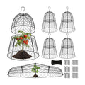 6 Pack Garden Cloche Plant Protectors from Animals, 13" x 11.8" Heavy Duty Chicken Wire Cloche, Adjustable Metal Wire