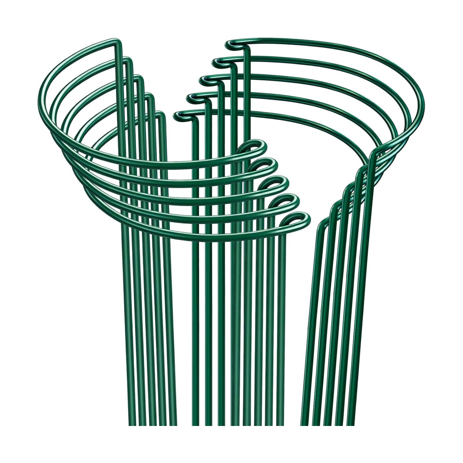 HiGift 10 Pack 24" H x 10" W Tall Plant Support Stakes, Half Round Metal Peony Cages and Supports, Monstera Plant