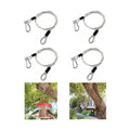 4 Pcs 20 Inch Premium Metal Planter Hangers，Bird Feeder Cable for Tree with Carabiner Clip，Bird House Hanging Hook and Chain Wire for Bird Feeders and Birdhouses，Baths，Baskets，Suet，Outdoor Camping