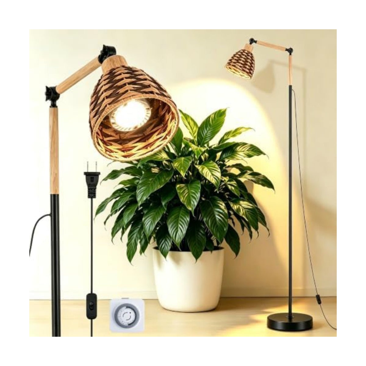 Grow Lights for Indoor Plants Full Spectrum, Plant Lights for Indoor Growing with 30W 4000k, 24H Timer, Standing Tall Grow Lamp for Middle Large Plants(72'', Height Adjustable)
