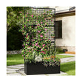 Privacy Planters for Patio – Metal Raised Garden Bed with Trellis and Privacy Screen, 71" x 35" x 16" Planter Box with