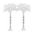 24.8" Tall Crystal Vases for Centerpieces, 2 Pcs Floral Trumpet Vases for Tables Wedding Centerpieces Bouquet Decorative, Acrylic Ribbed Flower Vase for Party Ceremony Centerpiece Dinner Event (2pcs)