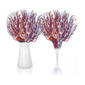 Giegxin 16 Pack 17 Inch Red Blue and White Floral Picks No Berries