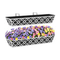 HFHOME 2 Pack 30 Inch Railing Planter Boxes with Adjustable Brackets & Non-Woven Fabric Liner Adjustable Gray Metal