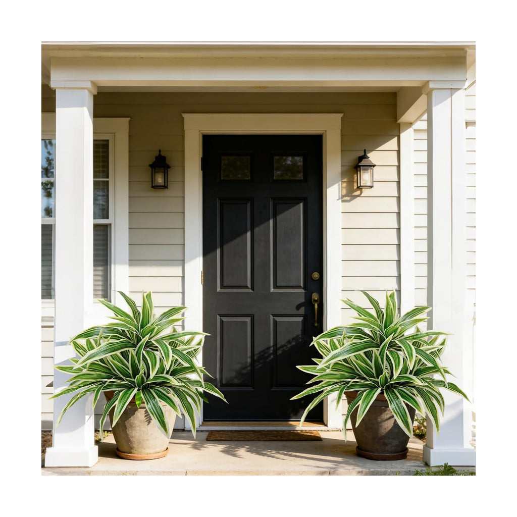 Fake Ferns,2 Planter 35in Outdoor Faux Plants UV Resistant,3D Real Touch Fake Plants Total 160 Blades,Weatherproof