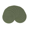 SHACOS Round Placemats Set of 12 Washable 15 inch Round Table Mats Cotton Polyester Woven Braided Place Mats for Dining Table Wedding Party Decor (Olive Green, 12)