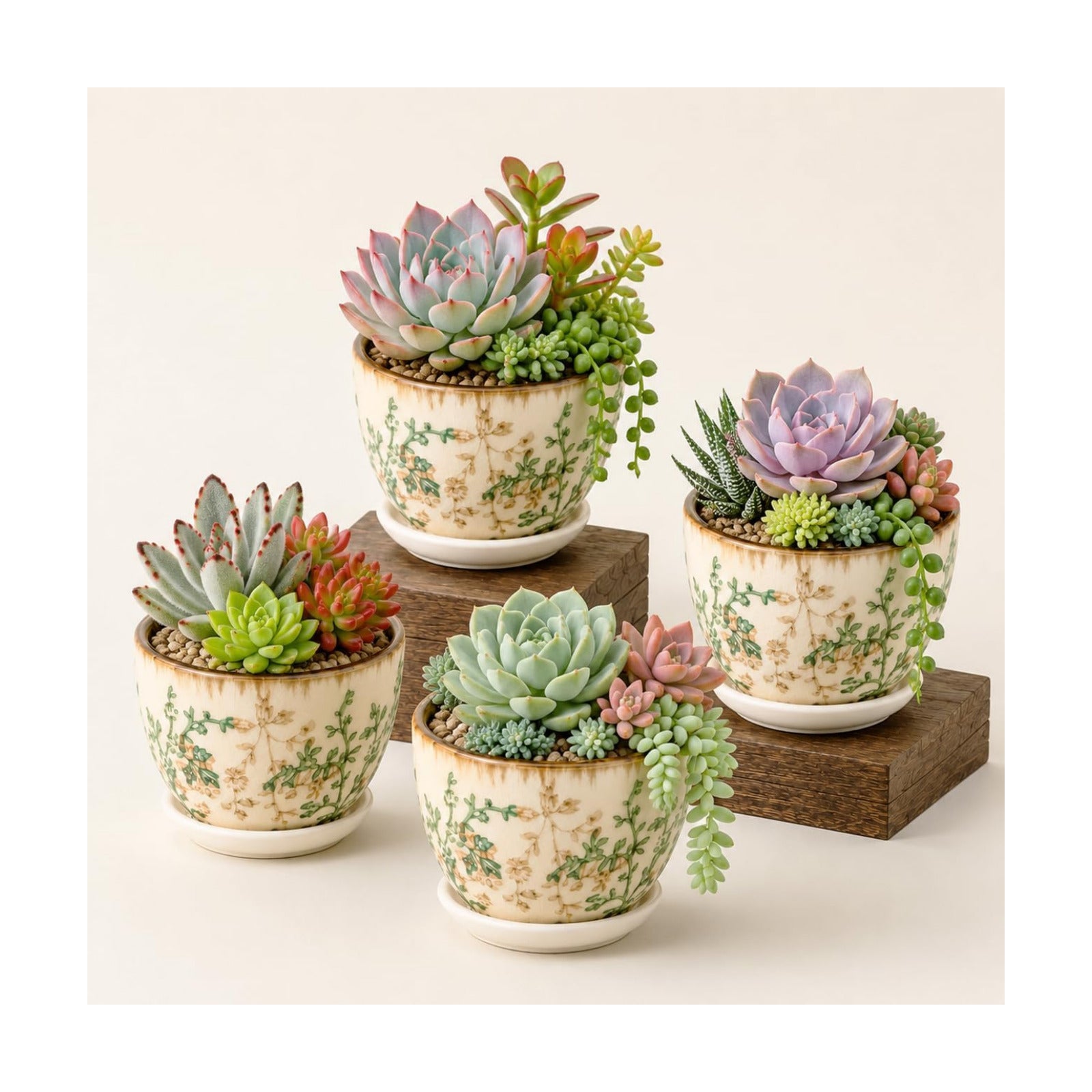Ceramic Plant Pots, Nursery Pots with Drainage Hole, 3.5 Inch Succulent Pots for Plants, Small Indoor Flower Pots