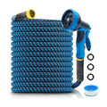 Garden Hose 50ft, Non-Expanding Water Hose Ultra Lightweight, Kink-Free Flexible Hose with 10-Pattern Nozzle, Durable &