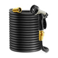 Garden Hose 100 ft Non-Expandable, Flexible Water Hose, Lightweight Hose with 10-Function Nozzle for Yard, Portable