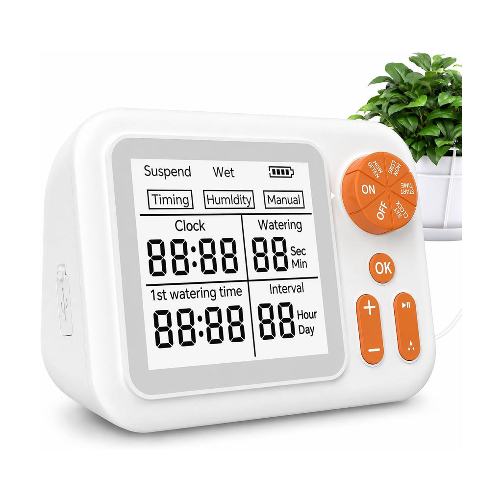 Automatic Plant Watering System for Indoor Plants, Smart Drip Irrigation Kit with Humidity Sensor,Cycle & Soak