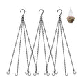3 Pack 23 Inch Plant Hanger Chains with Hooks - Replacement Hanging Basket Chains for Flower Pots, Planters, Bird Feeders & Lanterns, Indoor/Outdoor Use (Black)