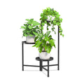 iDavosic.ly 3 Tier Large Plant Stand Indoor Outdoor, 10 In Wide Tray, Black | Tiered Metal Corner Heavy Duty Multiple