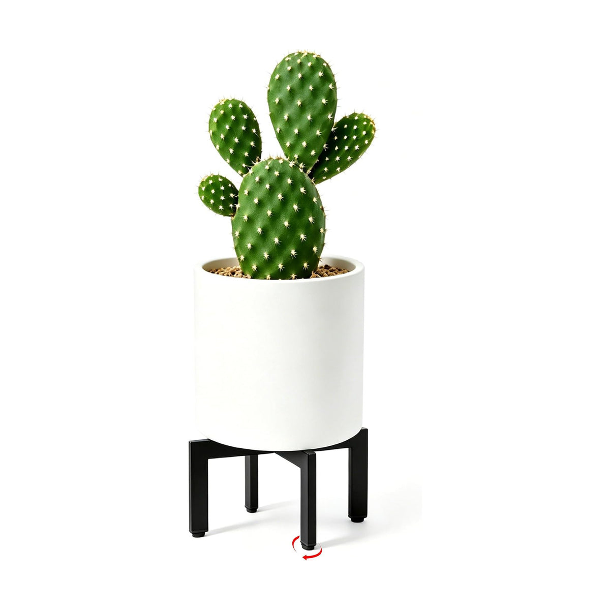 Metal Plant Stand Indoor Outdoor With Adjustable Feet, Black