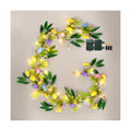Easter Garland with Lights 6FT - Lighted Spring Flower & Egg Vine Decor - 20 LED Battery Operated with Auto Timer & 8 Modes - Mantel Fireplace Door Easter Decor