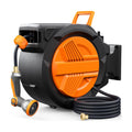 Retractable Garden Hose Reel 1/2” x 100ft, Auto Rewind Hose Reels for Outside, Heavy-Duty Wall-Mounted Outdoor Hose