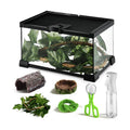 Reptile Terrarium Glass Kit 12" x 8" x 6" Starter Habitat for Tarantula, Succulents, Frogs, or Hermit Crabs, Tank with