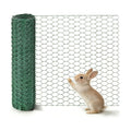 Chicken Wire for Floral Arrangements, 15.7"x157" Green PVC Coated Mesh