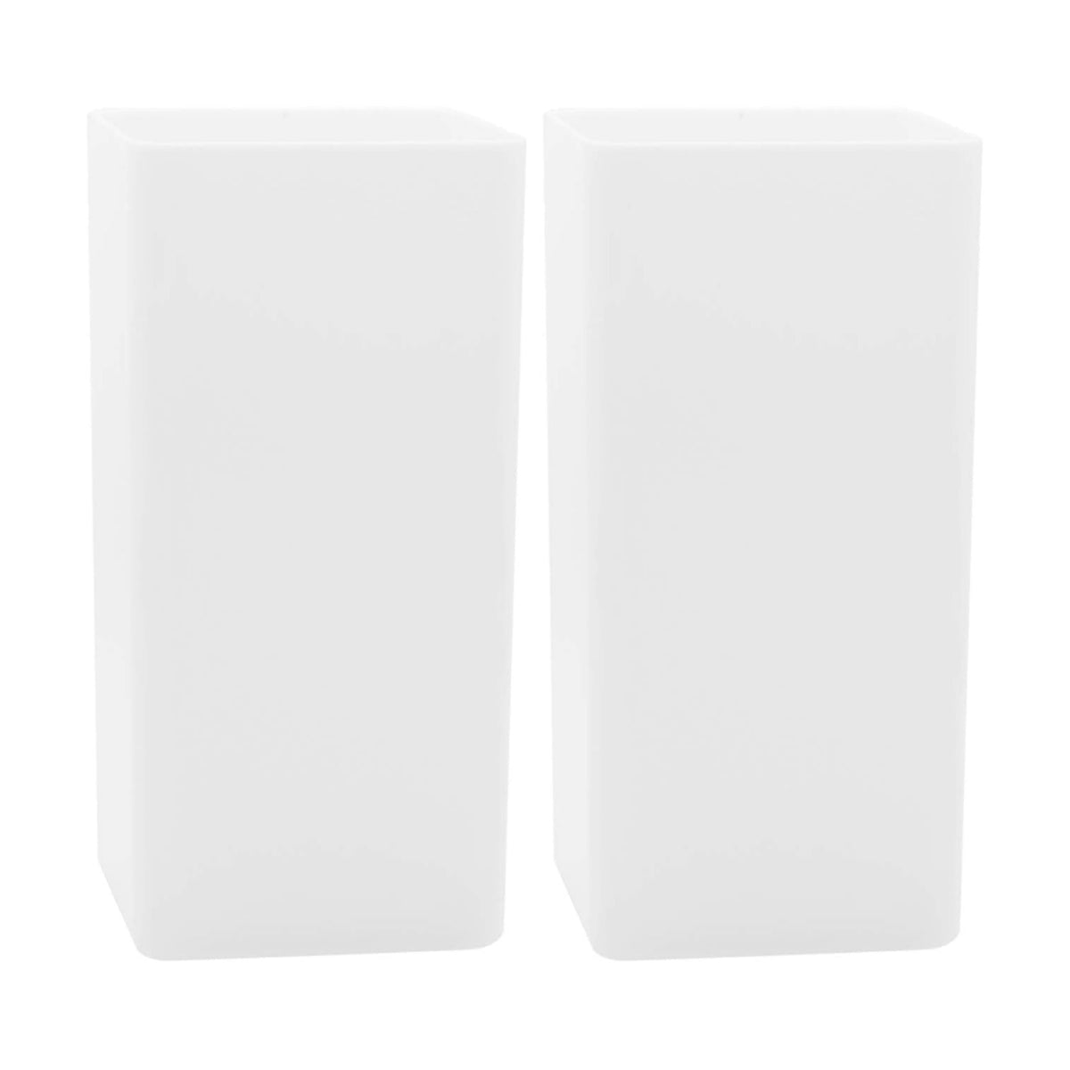Royal Imports Flower Vase Acrylic Tall Rectangle - Decorative Centerpiece for Home or Wedding - Non Breakable Plastic, 5" X10 - White (Pack of 2)