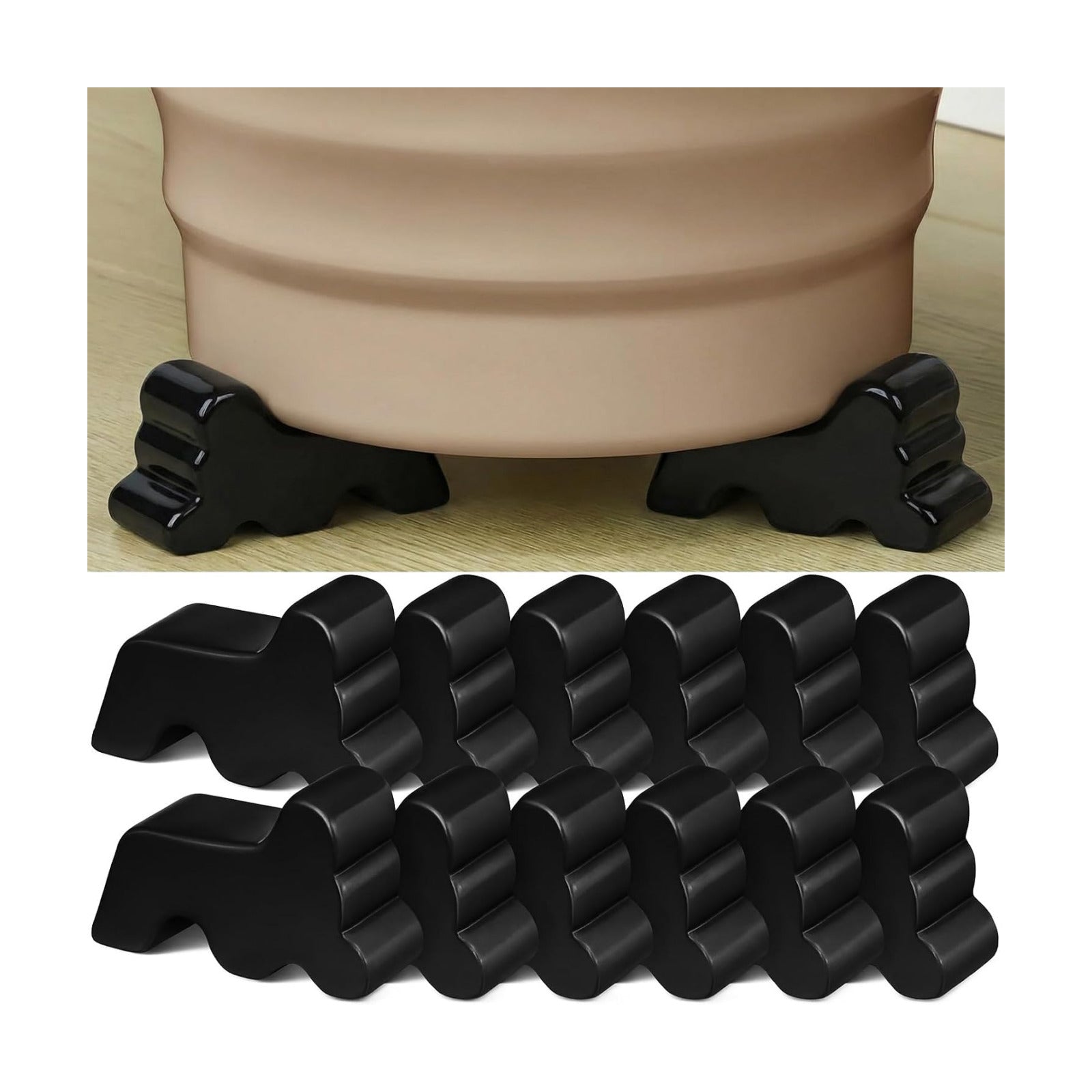 Kigeli 12 Pcs Resin Pot Feet for Outdoor Planters 3 Inch Long 1.5 Inch Tall Flower Handmade Elevator Plant Feet Frost