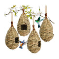 NOVWANG 4 Pcs Hand Woven Hummingbird Houses for Outside | Hand Woven Finch Bird Nest, Outdoor Gardens Patios Balconies