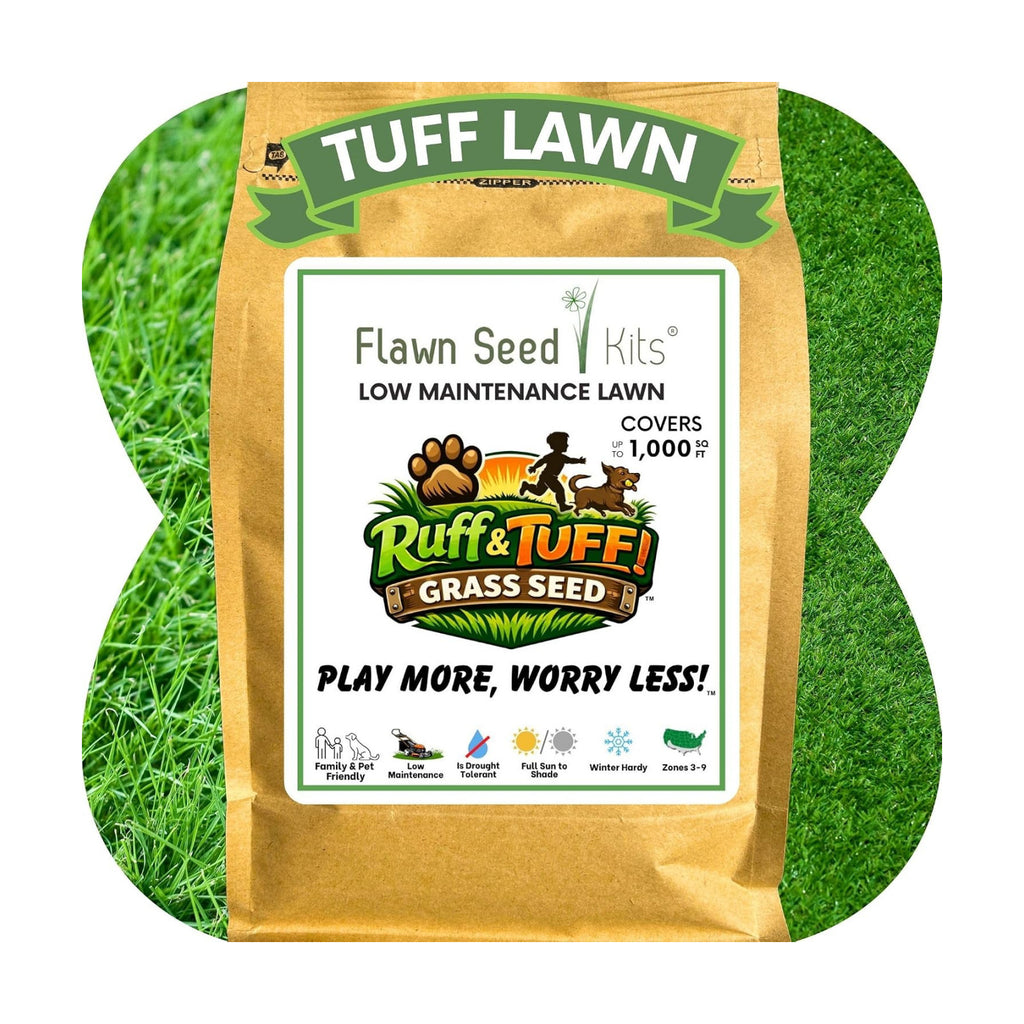 Ruff and Tuff Mow Less Fescue Grass Seed, 2 lbs, Low Maintenance, Family Friendly, Drought Tolerant, Covers up to 1000