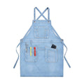 Denim Apron with Big Pockets Adjustable Cooking Apron Jean for Hair Stylist Gardening Craftsmen Barista Hairdresser