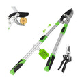 28-38" Extendable Loppers & Pruning Shears Set, SK5 Compound Action 2" Cut | Heavy Duty, Tree Trimmer, Branch Cutter