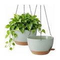 TYMENSH Hanging Plant Pots 12 Inch Set of 2, Self Watering Hanging Planters with Drainage Holes, Removable Saucer