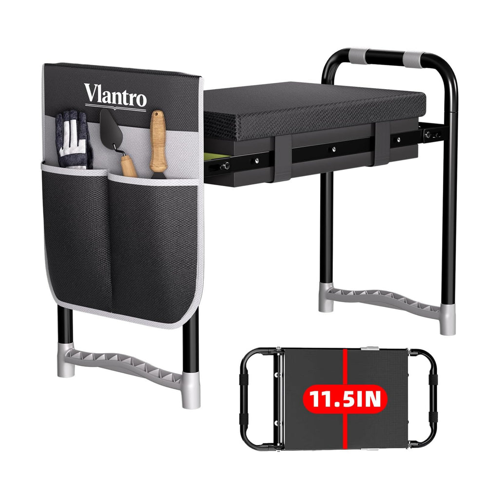 2-in-1 Garden Kneeler & Seat – Heavy Duty Foldable Gardening Bench, 400 lbs Capacity, Thick Removable Kneeling Pad