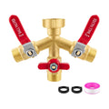 High Flow 3 Way Hose Splitter, Heavy Duty Brass Garden Hose Splitter,Water Hose Spigot Splitter with Easy-Grip Metal