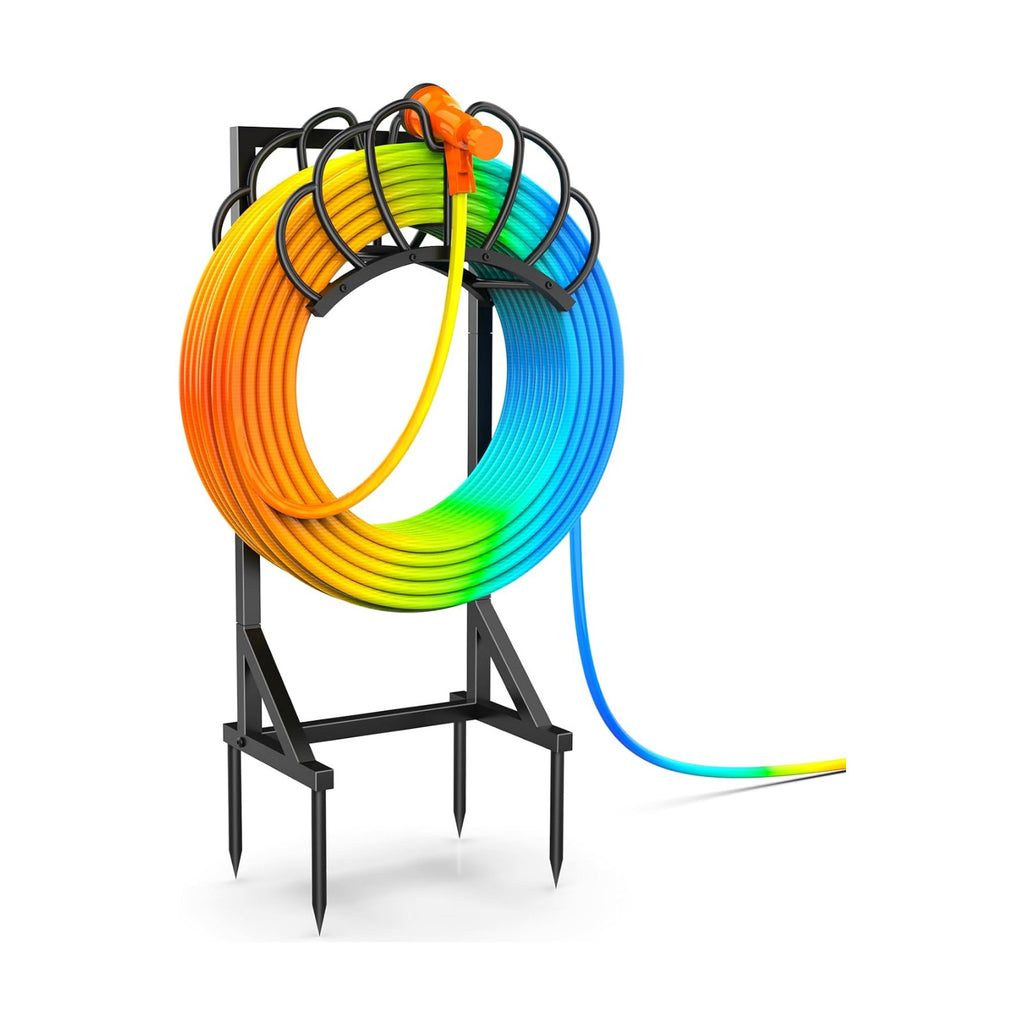 Garden Water Hose Holder for Outside Hose Stand Hanger Rack Freestanding | Holds 160-Feet Hose, Stable Detachable, for