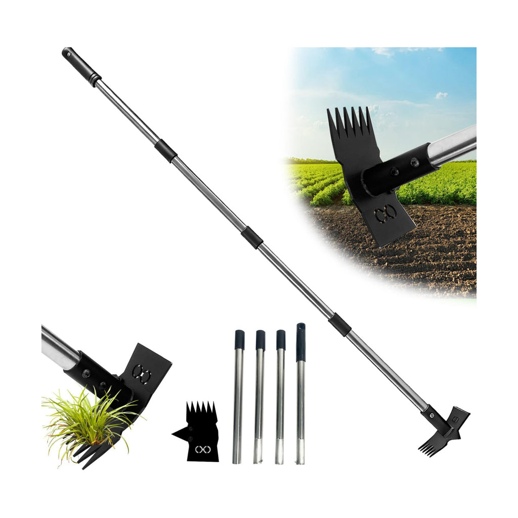 Weed Puller Tool with Long Handle 3 in 1 Manual Garden Hoe Heavy Duty Weeder Remover Tool for Yard, Lawn, Patio and