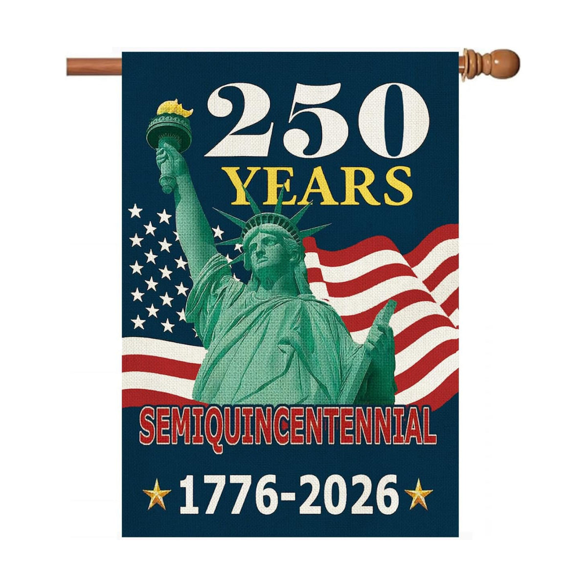 250 Years America Garden Flag 28 x 40 Inch,250th Anniversary USA Patriotic Double-Sided Banner with Statue of Liberty Design, 1776-2026 Semiquincentennial