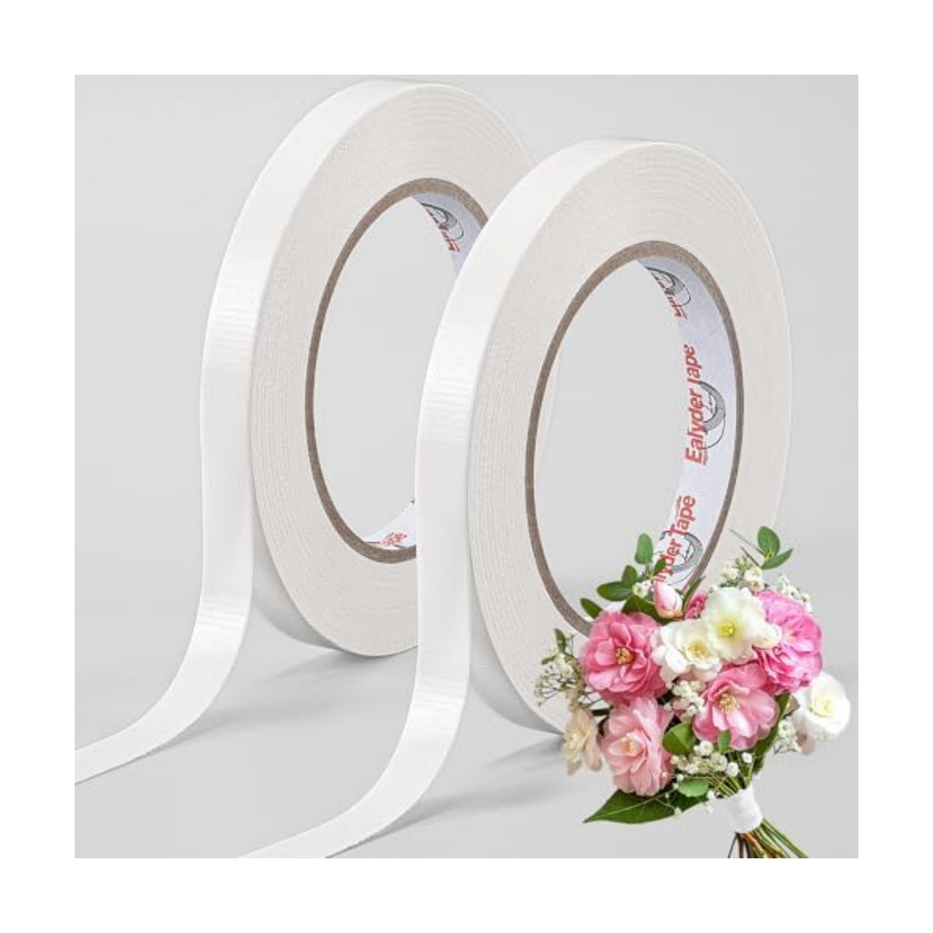 2 Rolls White Floral Tape 1/2" x 30Yd Waterproof Florist Tape