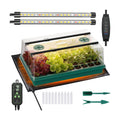 Seed Starter Tray with Grow Light and Thermostat Controller Heat Mat, 10"x 20.75" Heat Mats for Plant Growing，68-113°F