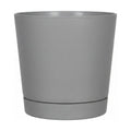 Root & Vessel Majestic Full Depth Round Cylinder Pot, Glossy Gray, 12-Inch (10120)