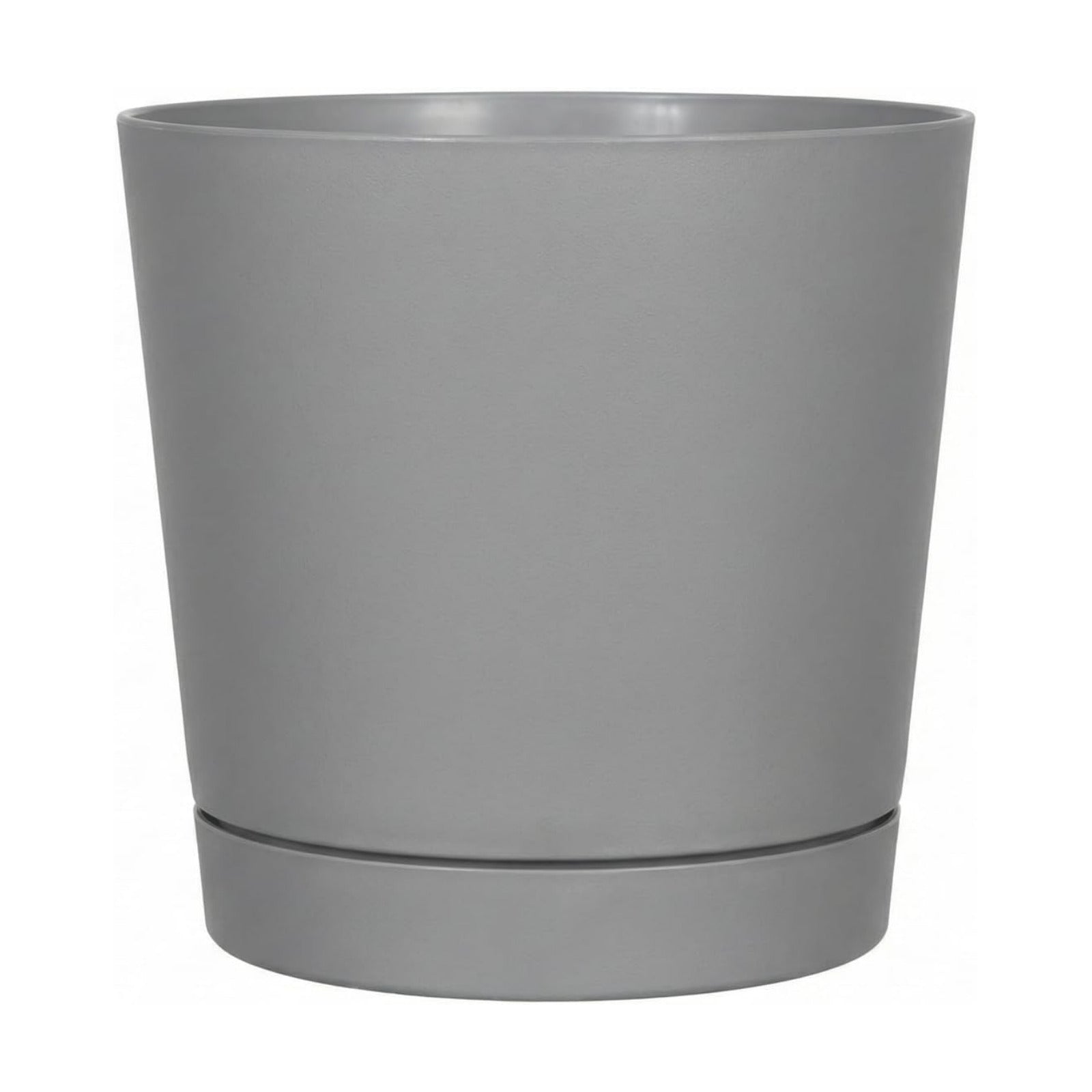 Root & Vessel Majestic Full Depth Round Cylinder Pot, Glossy Gray, 12-Inch (10120)