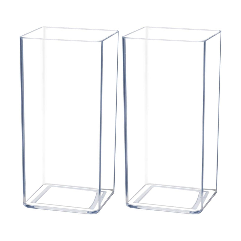 Royal Imports Flower Vase Acrylic Tall Rectangle - Decorative Centerpiece for Home or Wedding - Non Breakable Plastic, 5" X10 - Clear (Pack of 2)