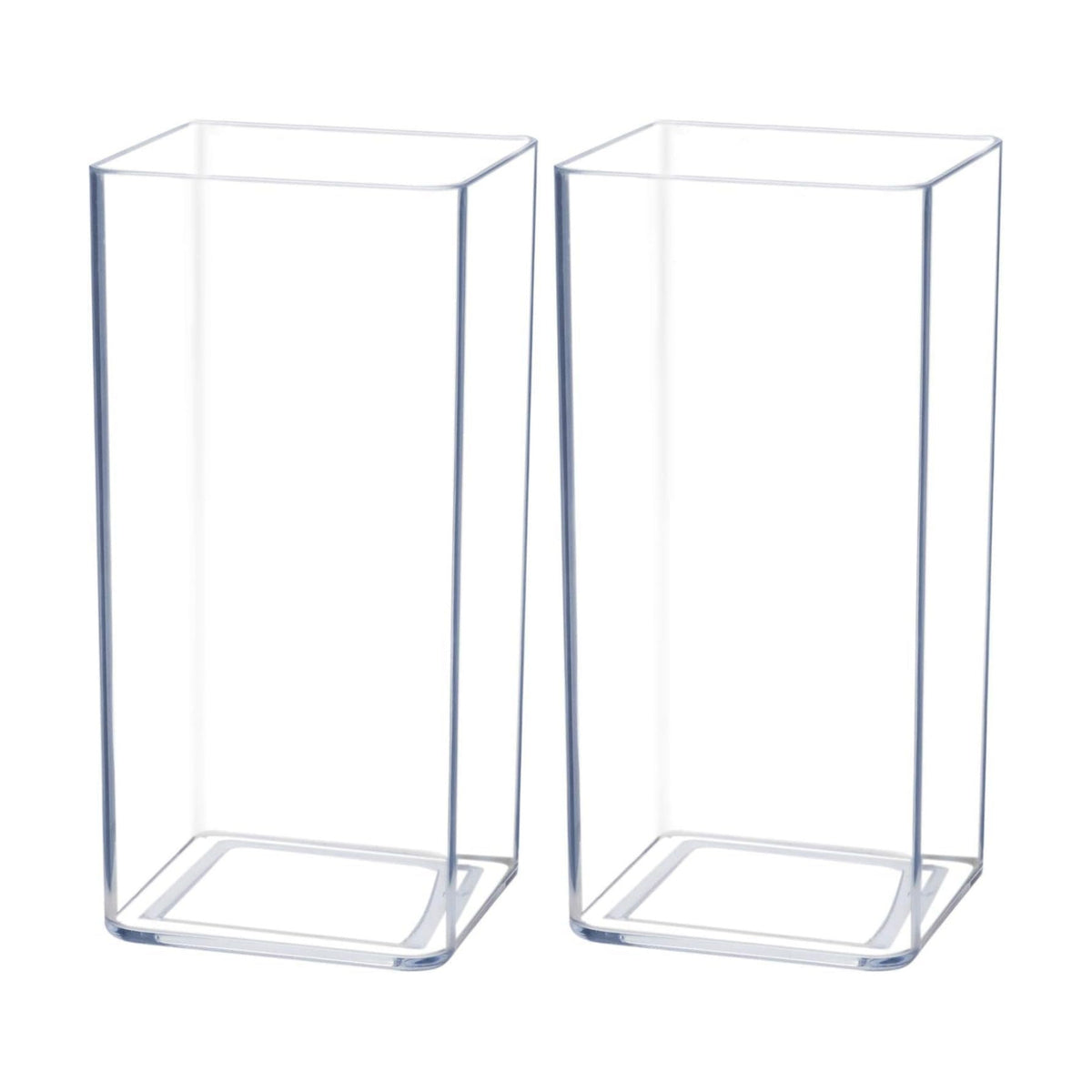 Royal Imports Flower Vase Acrylic Tall Rectangle - Decorative Centerpiece for Home or Wedding - Non Breakable Plastic, 5" X10 - Clear (Pack of 2)