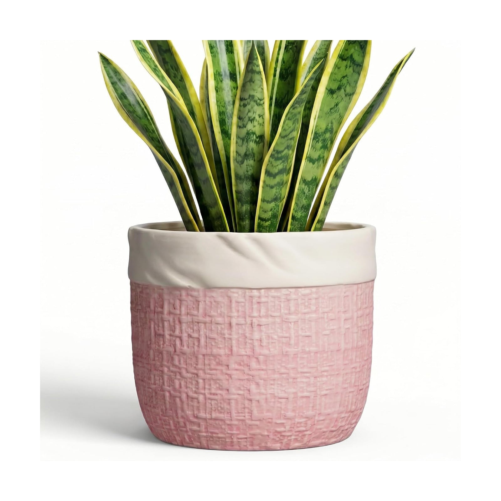 Ceramic Plant Pots, 8 Inch Planter, Round Pots for Plants, Pink | Decorative Unique Flower Pots for Indoor Plants, Boho
