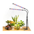 LED Grow Lights for Indoor Plants, Tripod Stand, Dual Head | 120 LEDs, Upgraded 9V System, 9.8-35 in Adjustable Tripod