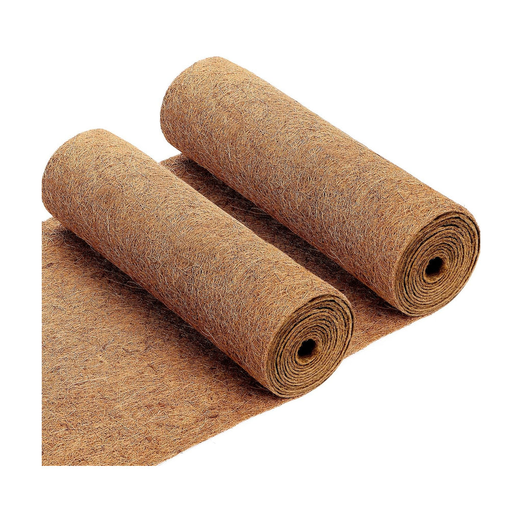 2 Rolls Coconut Fiber Liners for Planters 16x118 Natural Coco Coir Roll | Coco Fiber Pad for Hanging Flower Planters